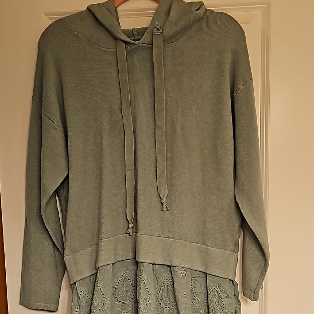 Women's Sage Green Hooded Sweater
